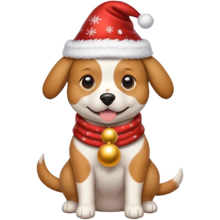 Dog in new yaer hat wrapped paper new yaer  emoji