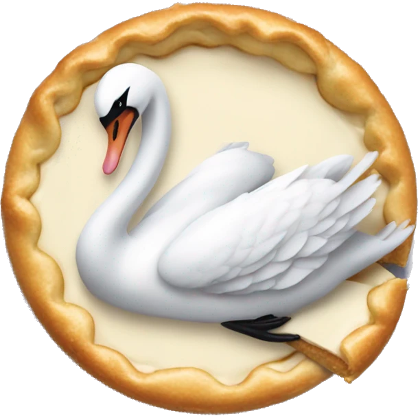 swan eating a pie emoji