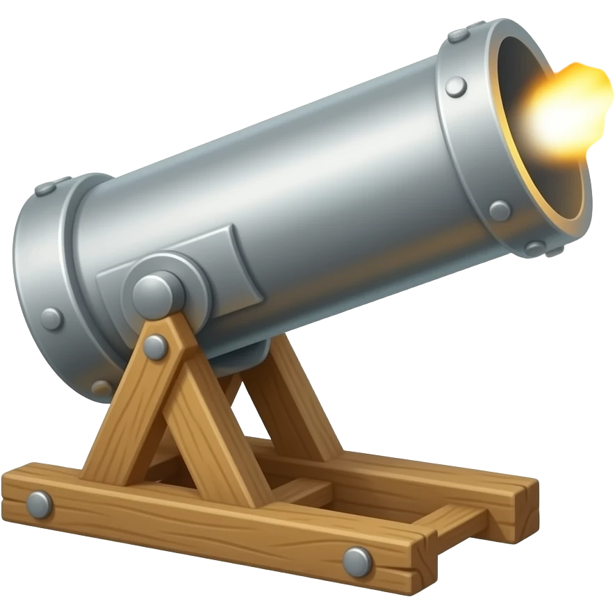 Mortar tube firing with a stand emoji