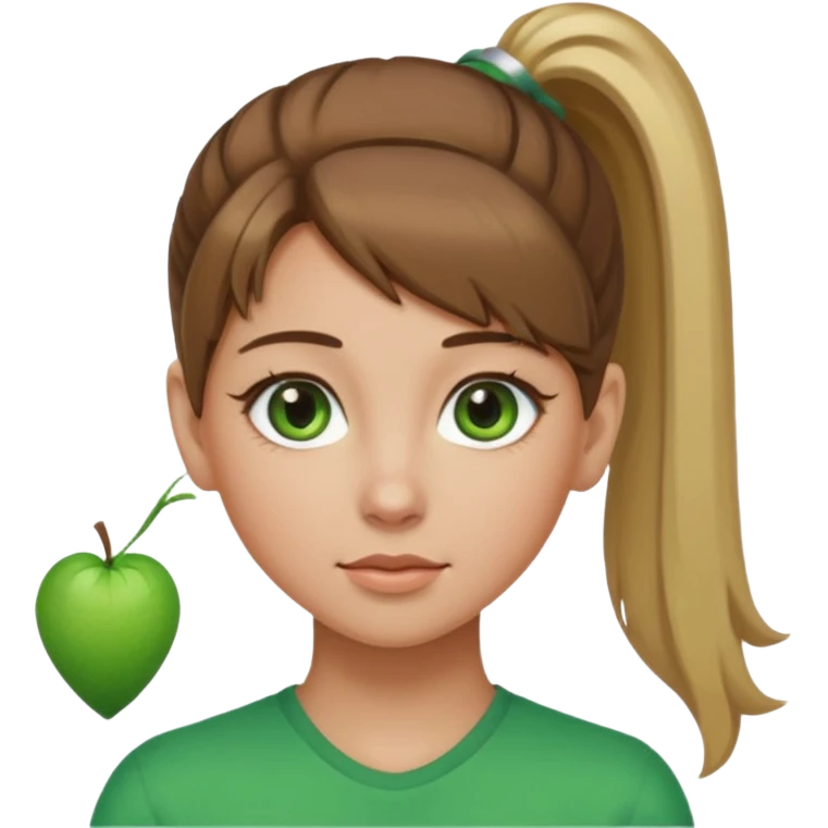a brown haired girl with blonde highlights in a high ponytail but make her really pretty emoji
