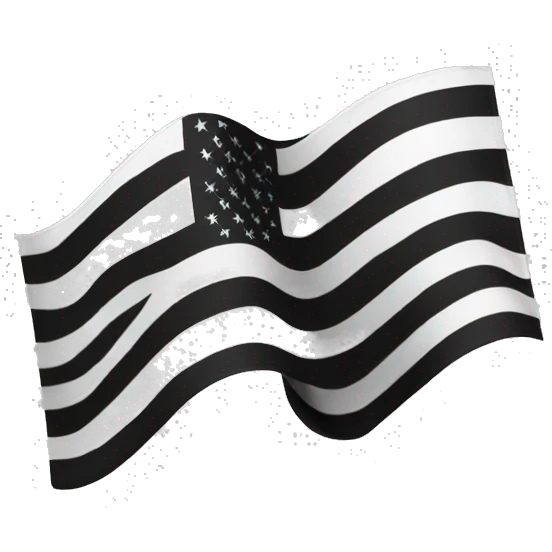 Horizontal black and white striped waving flag emoji