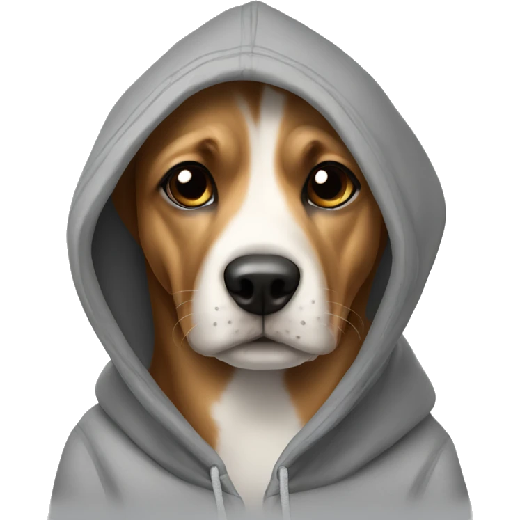 Dog wearing a Hoodie ￼ emoji