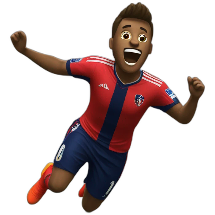 Osasuna football player celebrating a goal emoji