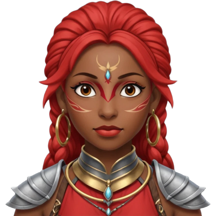 ESO female redguard warrior with lashes and earrings emoji