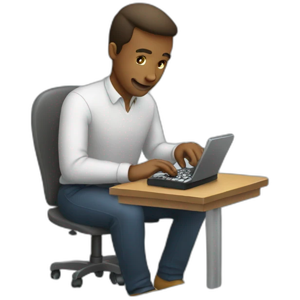 man typing on phone emoji