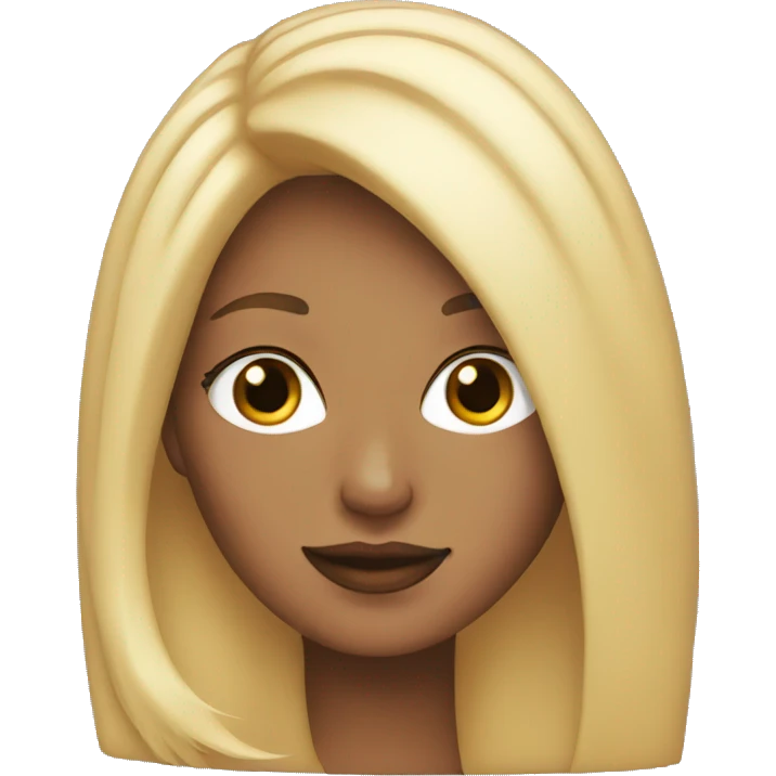blonde woman with pink tips emoji