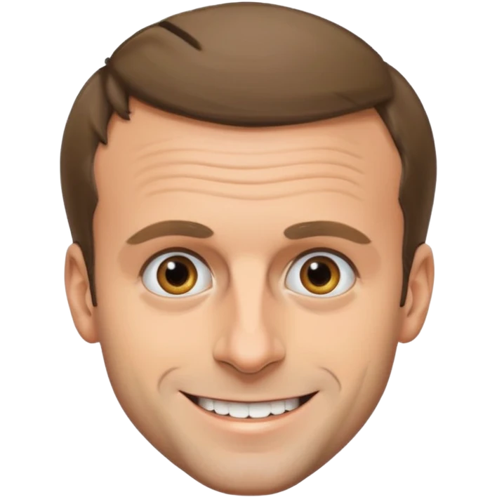 Emmanuel Macron with a weird smile emoji