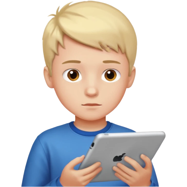 boy looking at an ipad emoji