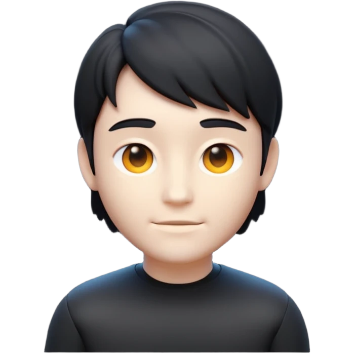 Minimalist 3D avatar, smooth matte plastic texture, soft cinematic lighting. The entire figure is completely black and matte. Remove the eyes and brooches. emoji