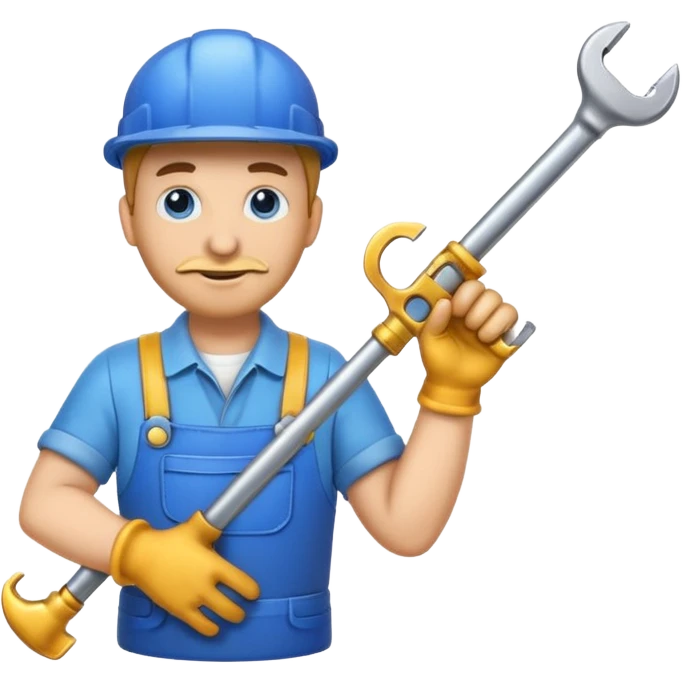 pricing emoji for plumbers, blue color, includes a wrench or pipe emoji