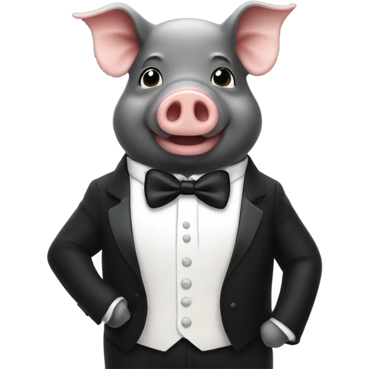 Pig wearing a tuxedo emoji