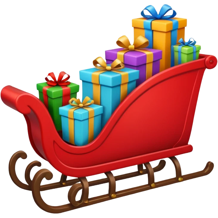 gifts in Santa's sleigh emoji