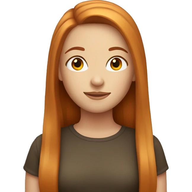 Beautiful girl with long straight ginger hair  emoji