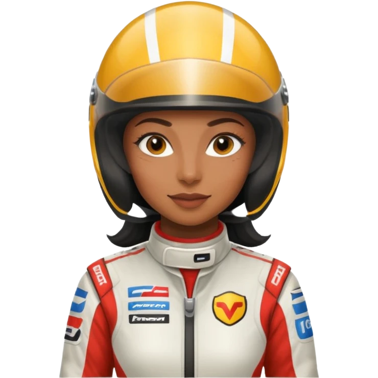 Formula racer black woman emoji