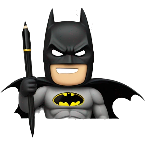 batman with a pen in his hand emoji