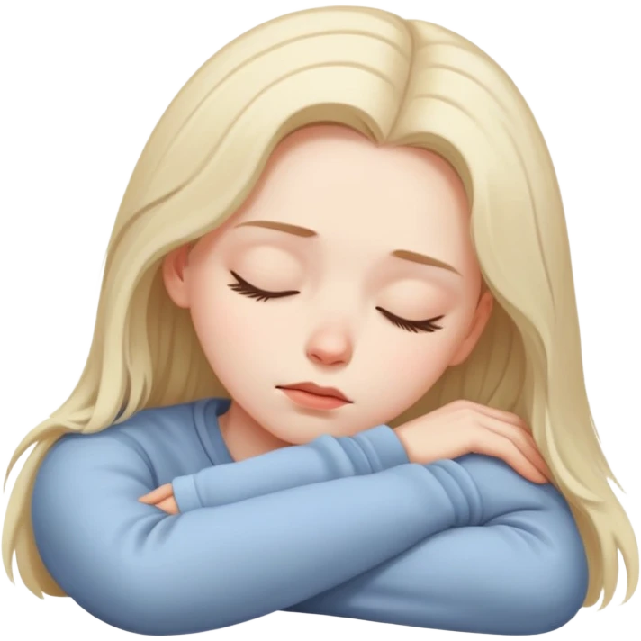 Girl showing sleepiness, pale skin tone, shoulder-length hair emoji
