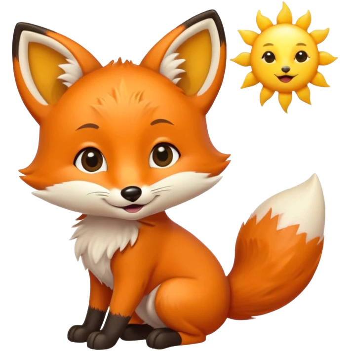 Baby fox carrying a sun in it’s arms ☀️🦊 emoji