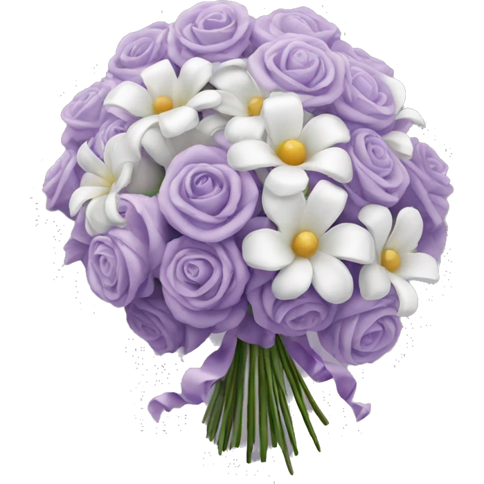 White and light purple cascading bouquet  emoji