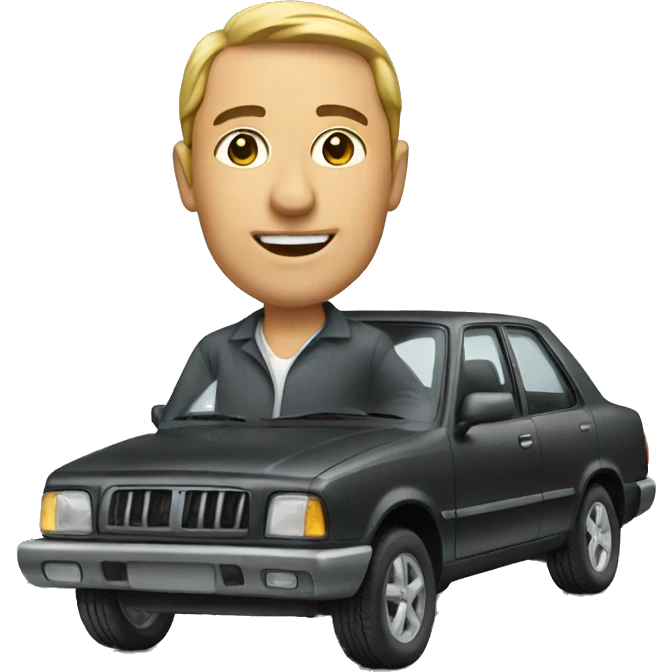 Man on car emoji