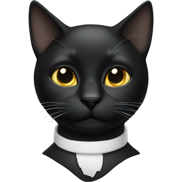 Black cat with white chest emoji