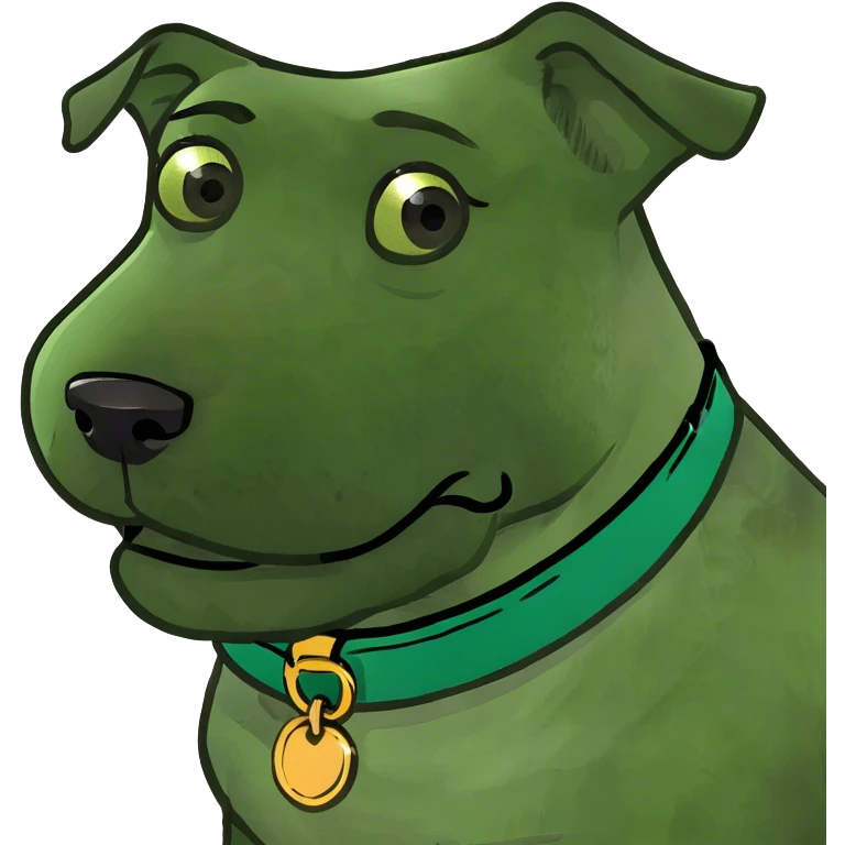 Black dog with beard and eyebrows  emoji
