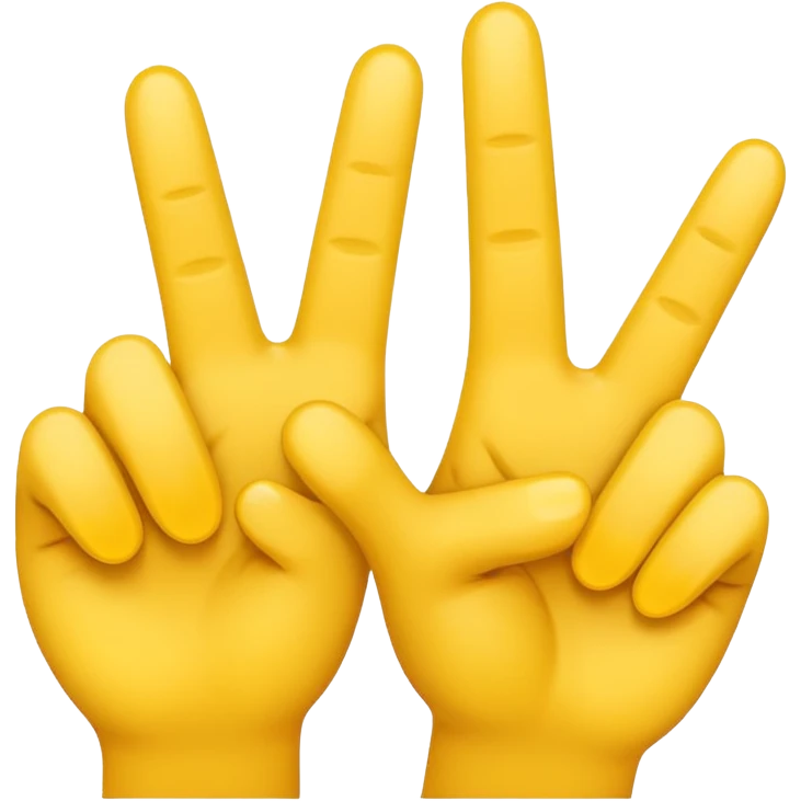 two fingers in yellow emoji emoji