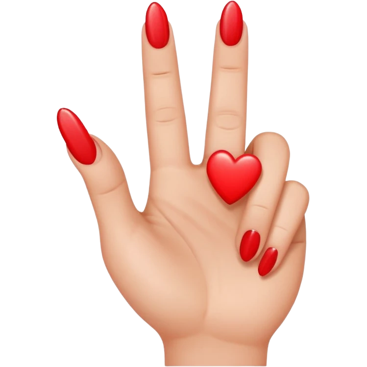 Middle finger emoji with a small heart on it's nail emoji
