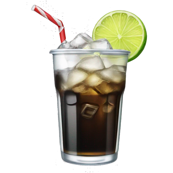 Diet Coke with lime and a white and black striped straw emoji