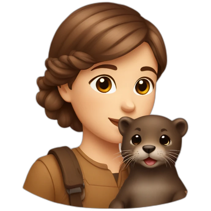 a brown haired danish girl and her otter emoji