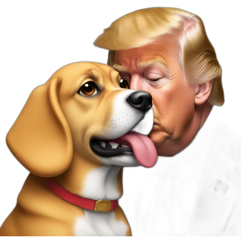 trump kissing a dog emoji