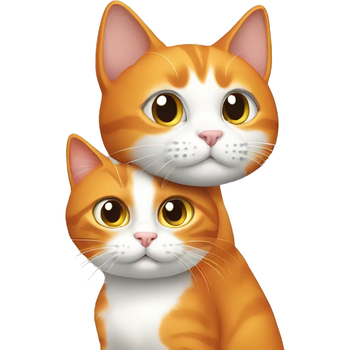 Orange cat and grey cat emoji