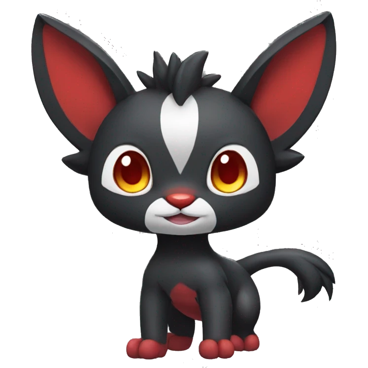 Cute cool black red animal hybrid Fakemon full body emoji
