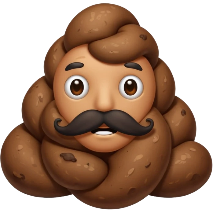 Poop with mustache  emoji