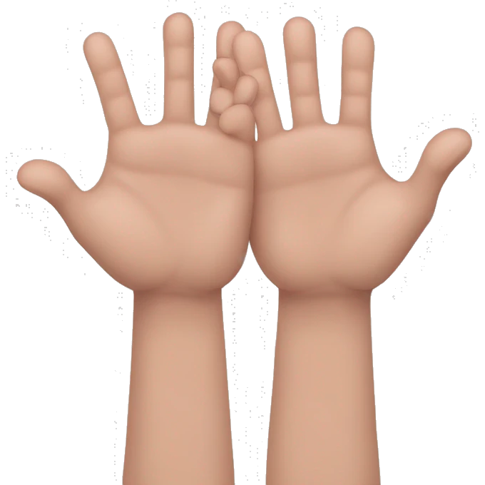 2 hands, with each pinky interlocked, aswell as both index fingers interlocked and the thumbs pressed together emoji