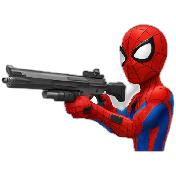 Spiderman with gun emoji