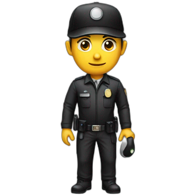 Investigator with black ball cap emoji