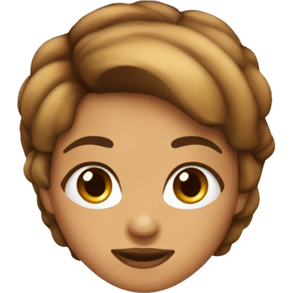 chica de pelo marron ojos marrones y piel moreno clarito emoji