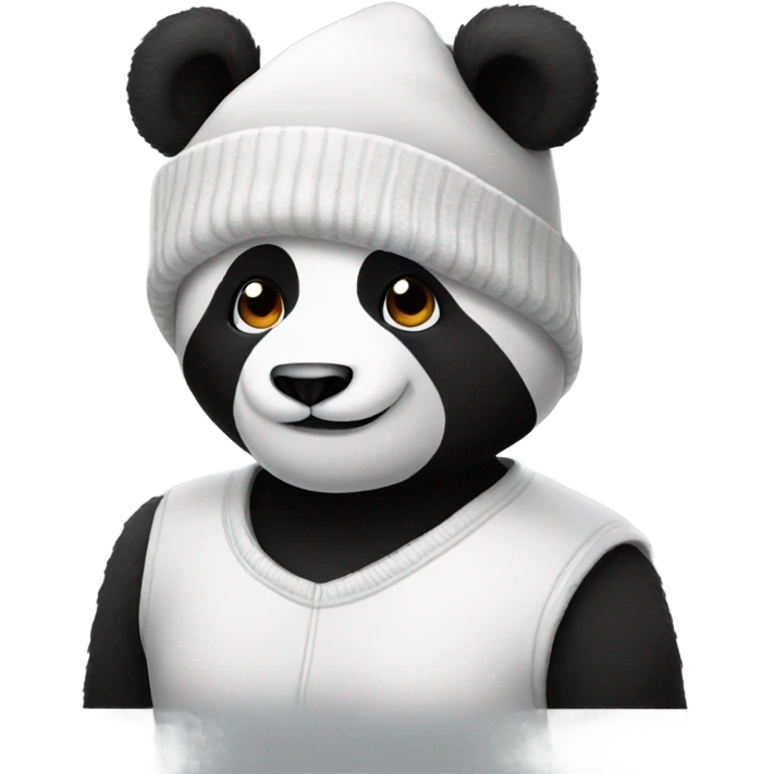 Panda with a beanie emoji