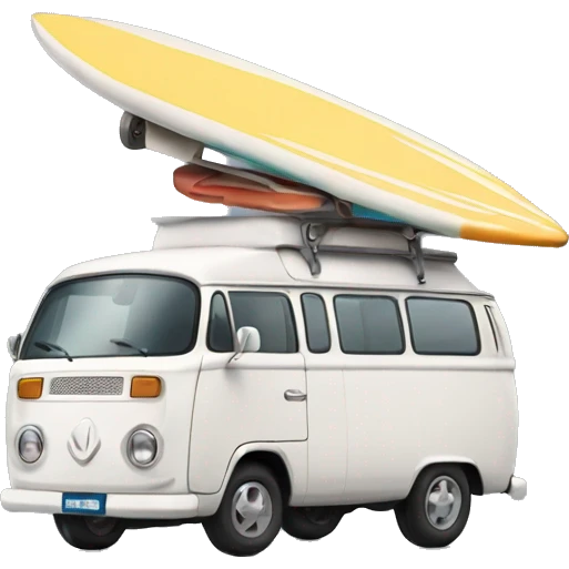 Van with surfboard emoji