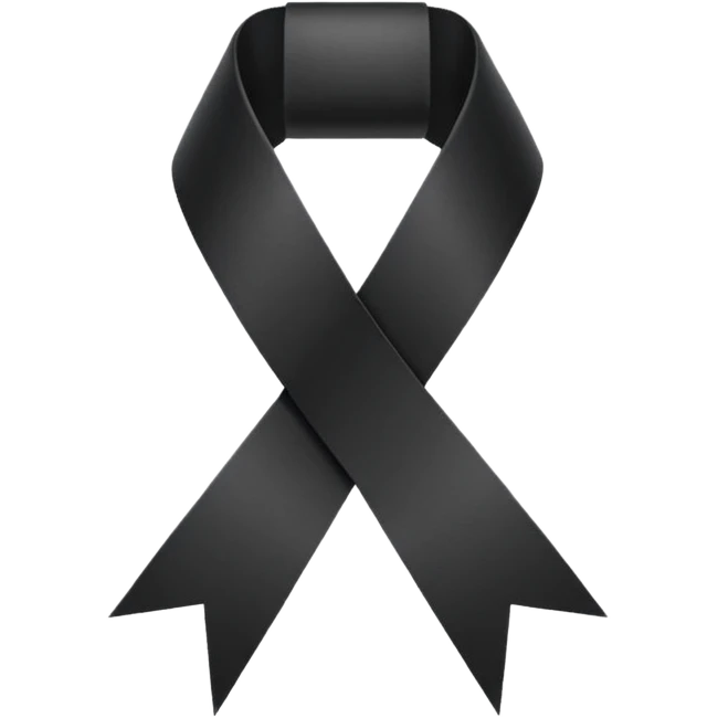 Ruban noir croisé avec 1 boucle emoji