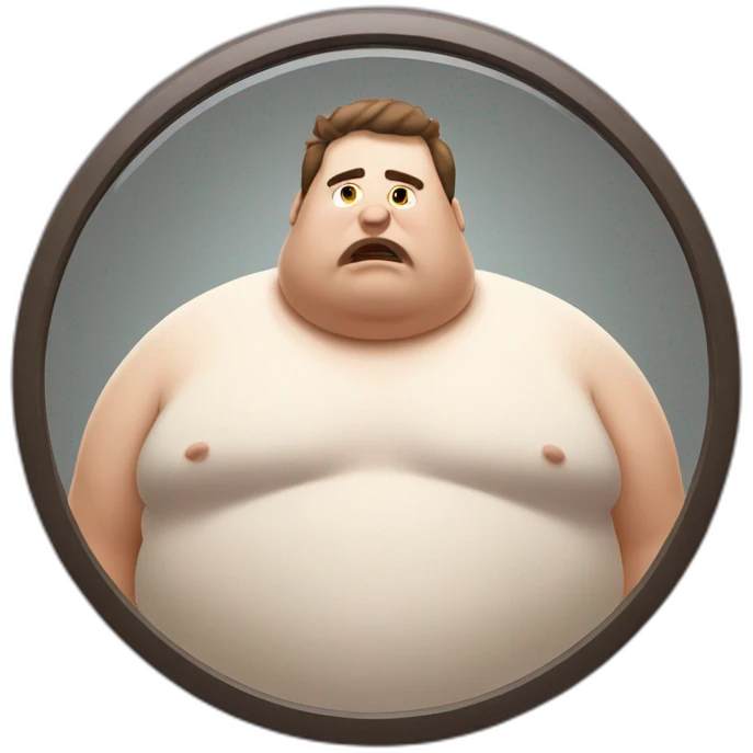 Fat man Looking in the mirror  emoji
