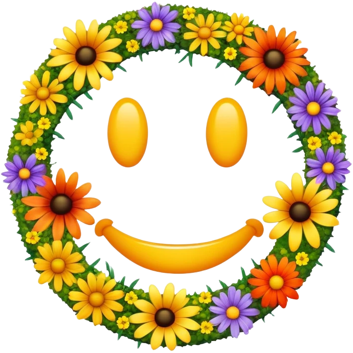 smiley melted garden flowers  emoji