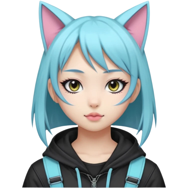 Edgy Asian Kawaii Cute Cool Pastel Cartoon Beautiful Elegant Pretty Anime Punk Techwear Gothic Catgirl emoji