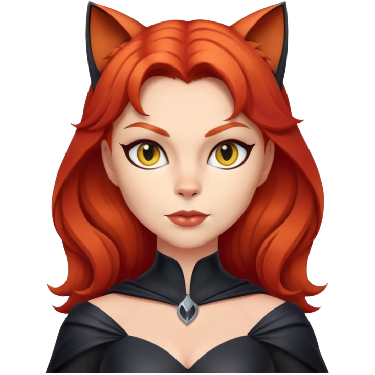 Cat-woman with red hair emoji
