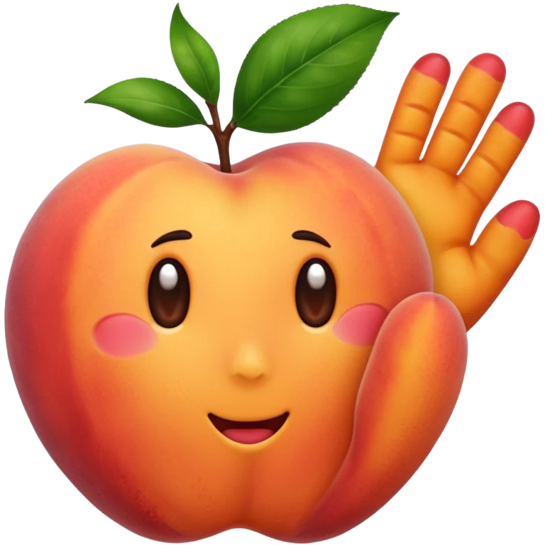 Peach with hand prints on ot emoji