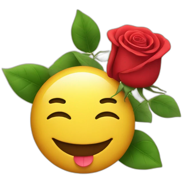 wink smiley and red rose emoji