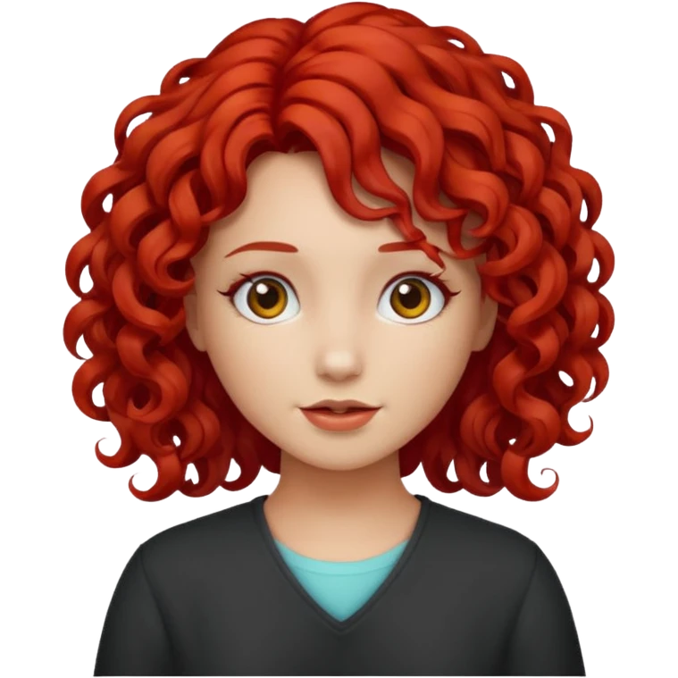 girl red hair curly emoji