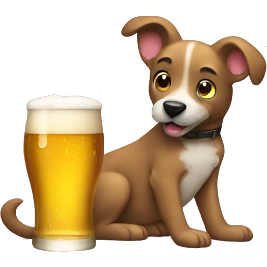 dog drink beer emoji
