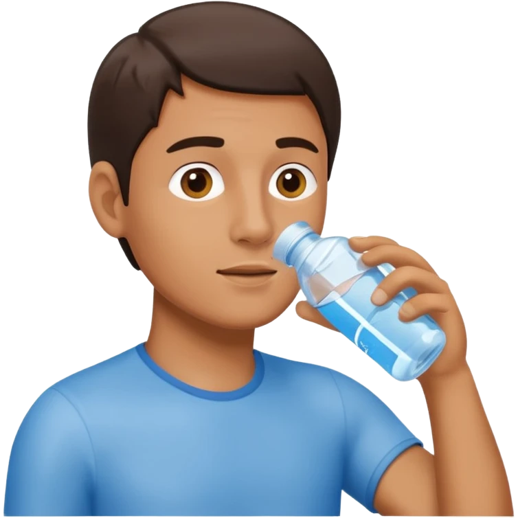 man drinking water from a bottle emoji