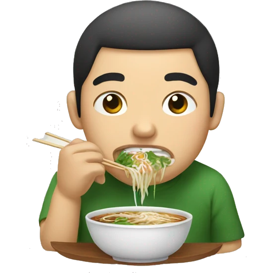 sick asian guy eating pho emoji